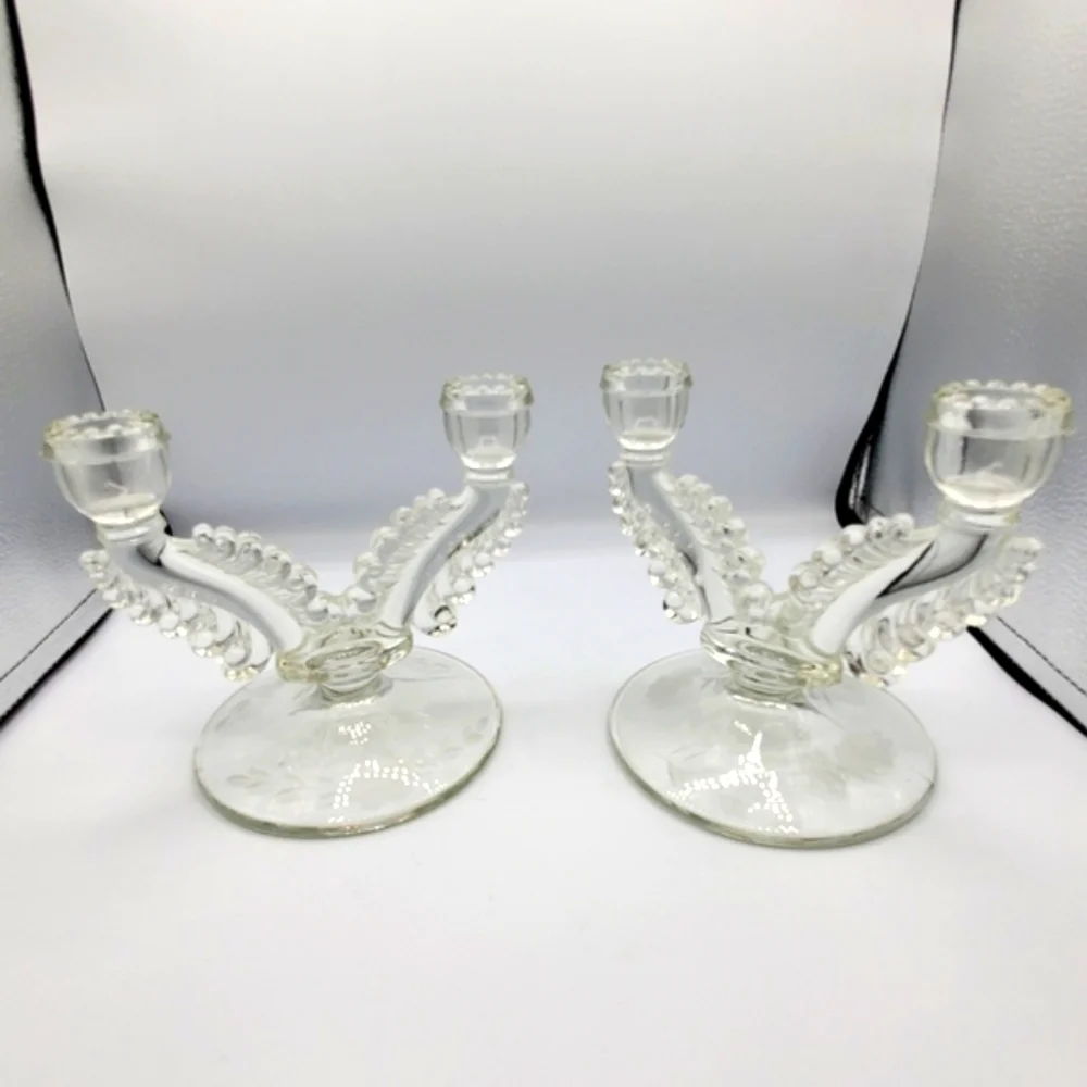 Vintage glass candlestick